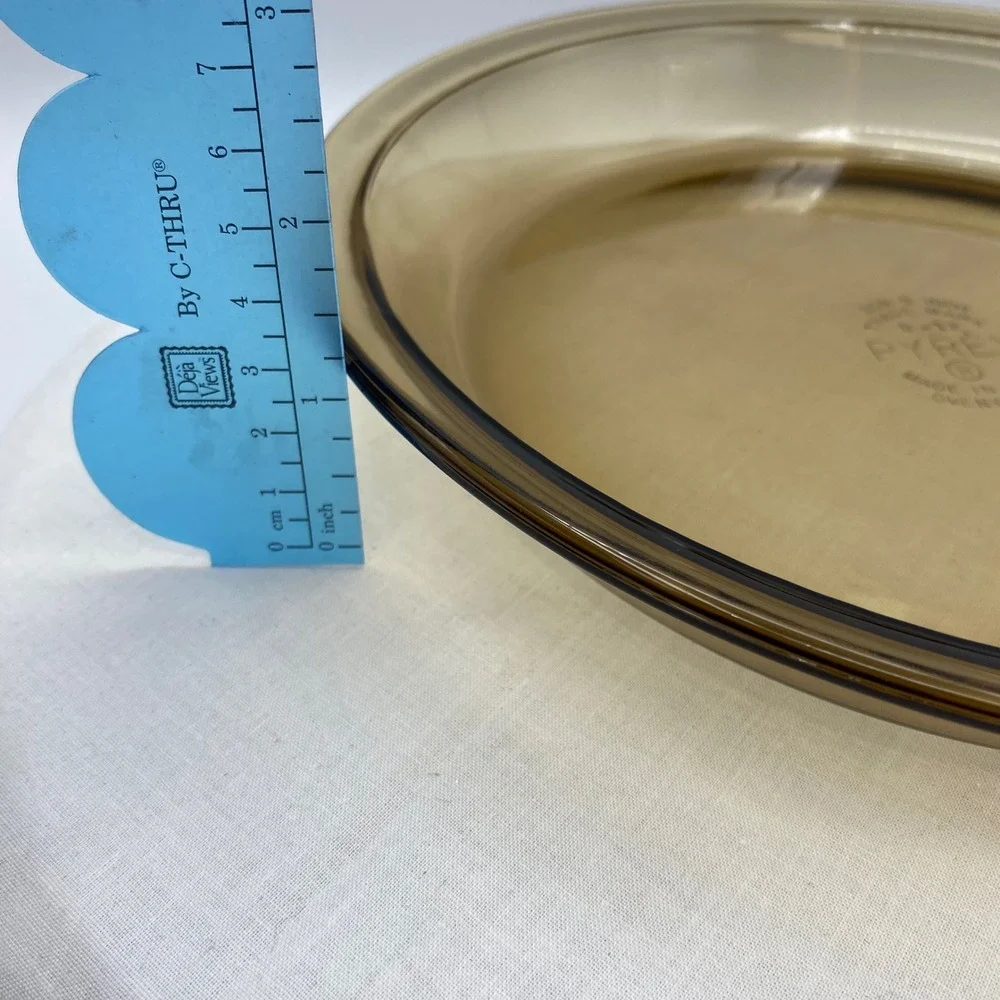 Vintage Pyrex 9 Inch Pie Plate 209 Amber Brown Fireside Glass USA Retro Bake MCM